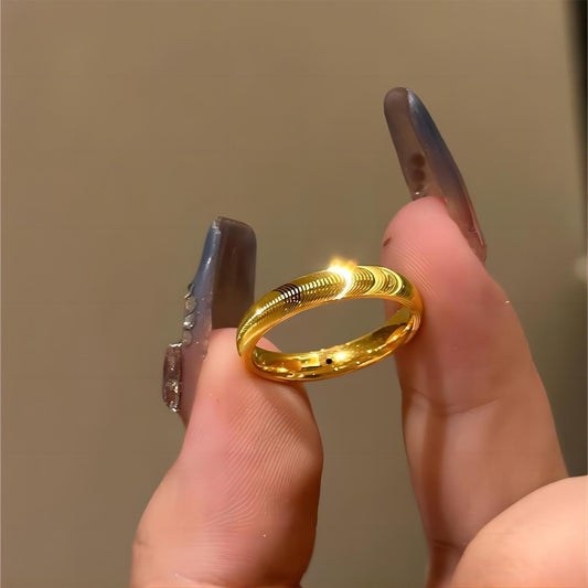 Women's & Men's Fashion Real Gold Plated Titanium Steel Rings