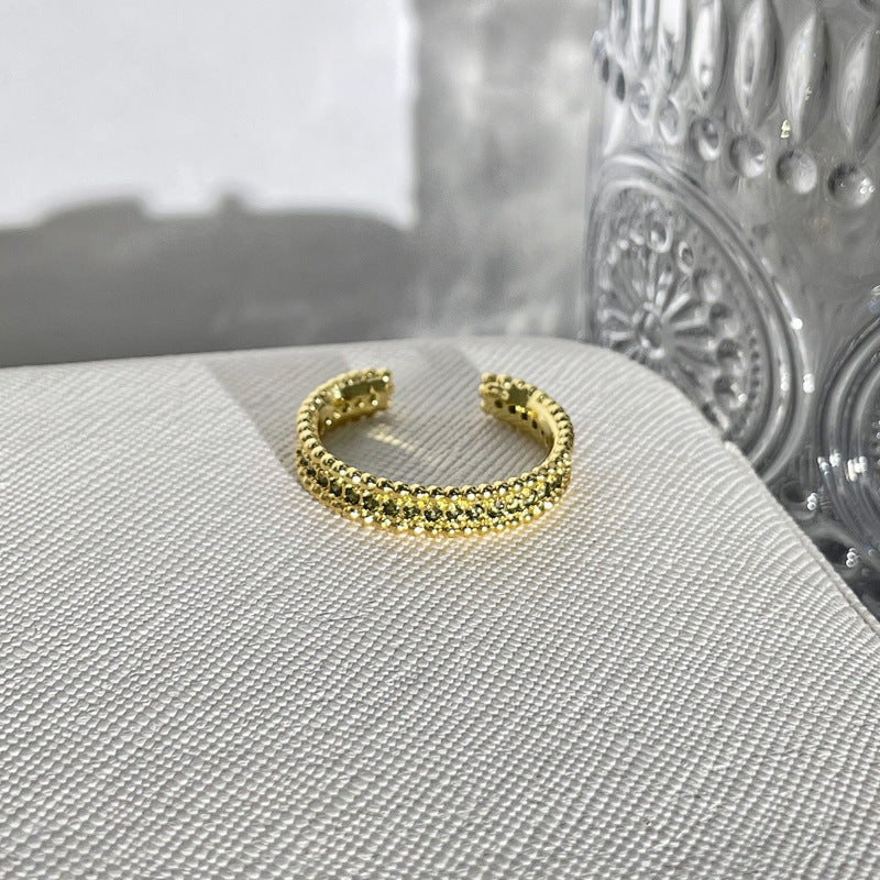 Women's Gang Drill Zircon Elegant High-grade Adjustable Rings