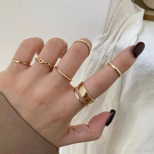 Fashion Female Cold Style Niche Knuckle Suit Minimalist Rings