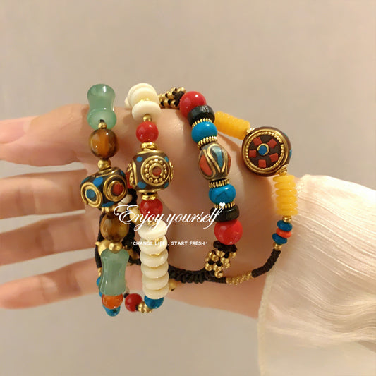 Women's Beads Woven For Design High-grade Tibetan Bracelets