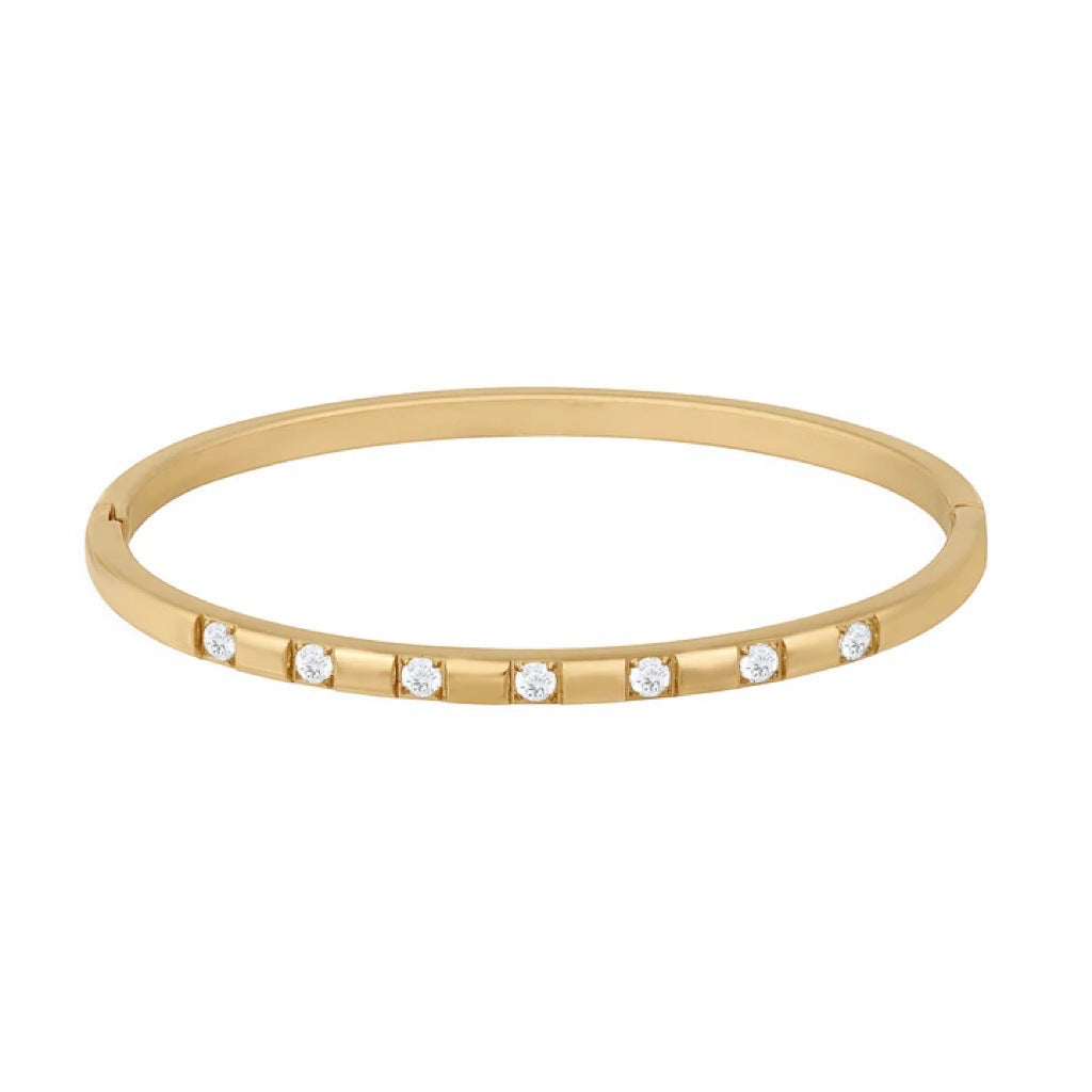 Titanium Steel Micro Inlaid Zircon Combined Bracelet