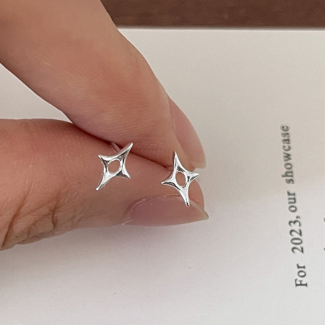 Simple High-grade Asymmetric Four Stars Design Earrings