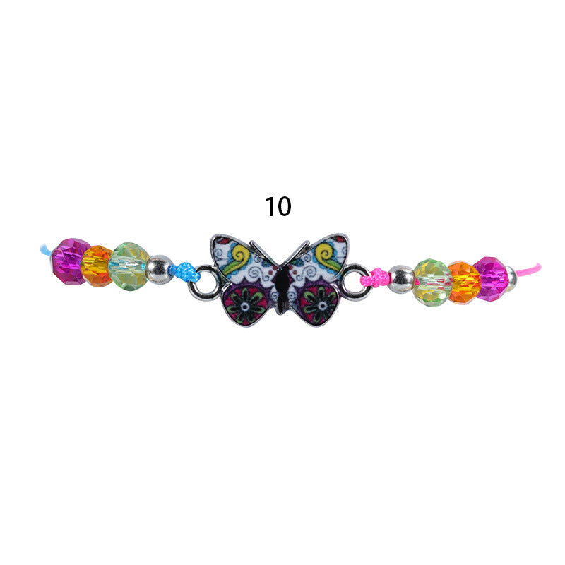 Crystal String Beads Butterfly Summer Woven Bracelets