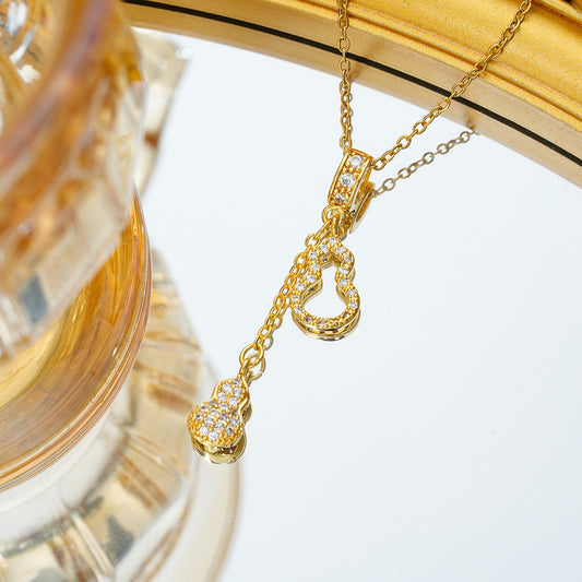 Women's Steel Summer Fashion Gourd Tassel Light Necklaces
