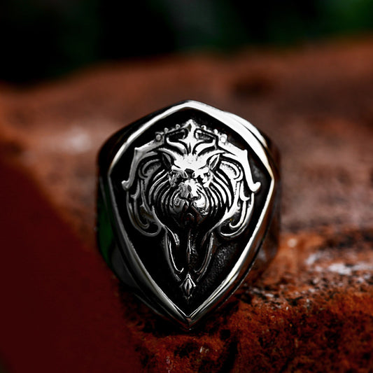 Lion's Head Vintage Animal Lion Titanium Rings