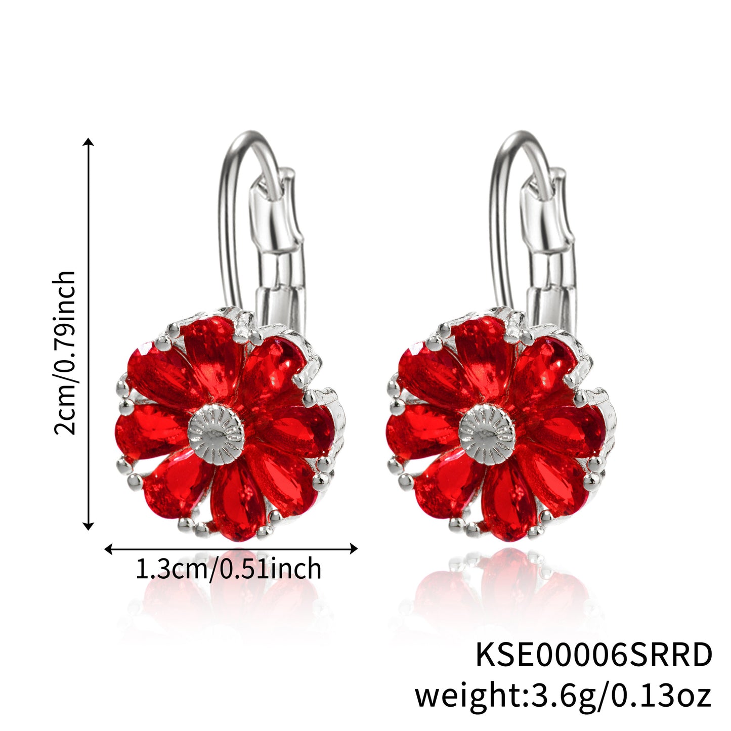 Flower Color Zircon Ear Live Broadcast Earrings