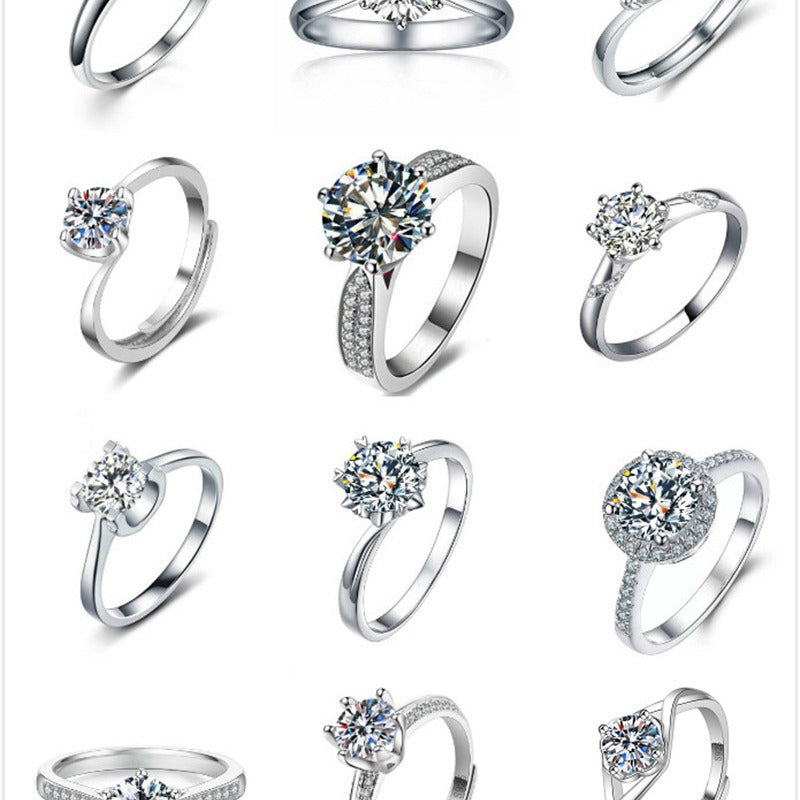 Women's Moissanite Classic Karat Live Female Broadcast Rings