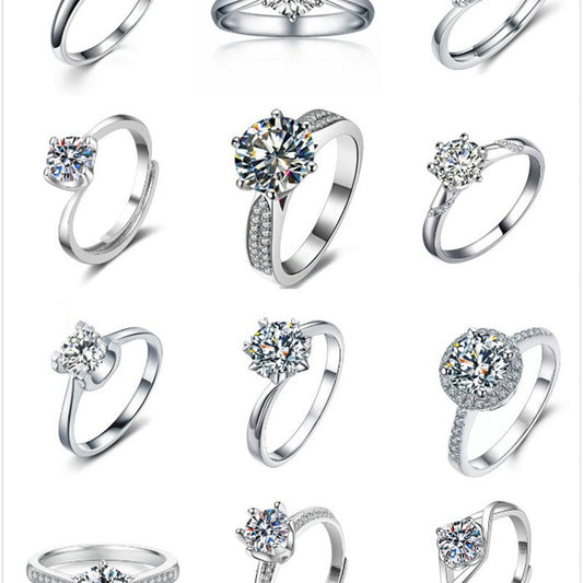 Women's Moissanite Classic Karat Live Female Broadcast Rings