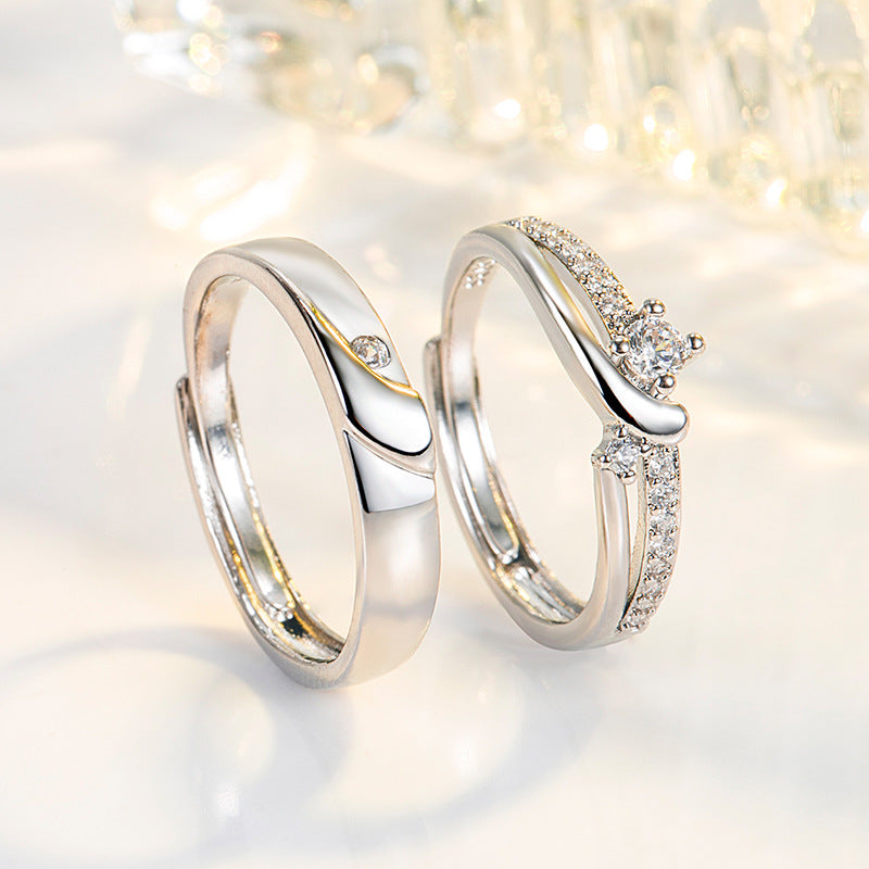 Women's & Men's Finger Female Couples Openings Personality Simple Rings