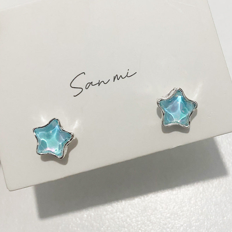 Fresh Plain Sier Plated Bow Female Small Simple Stud Earrings