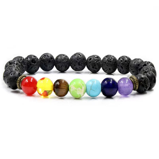 Women's & Men's Colorful Volcanic Stone Alloy Ornament Beaded Bracelets