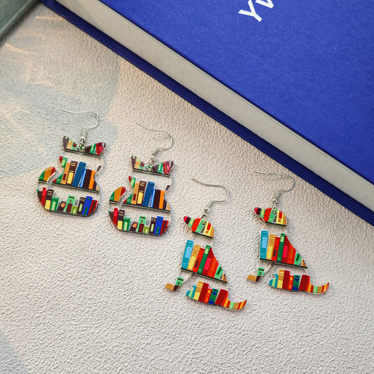 Personalized Color Puppy Book Creative Design Sense Ear Earrings