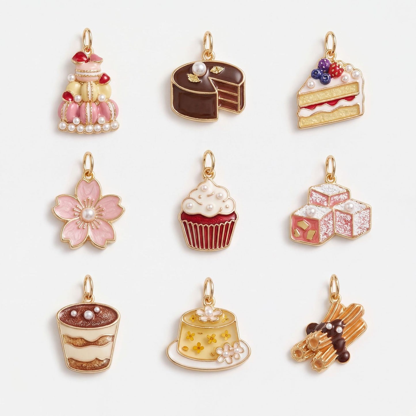 Fashion Popular Small Exquisite Gourmet Cake Color Copper Pendants