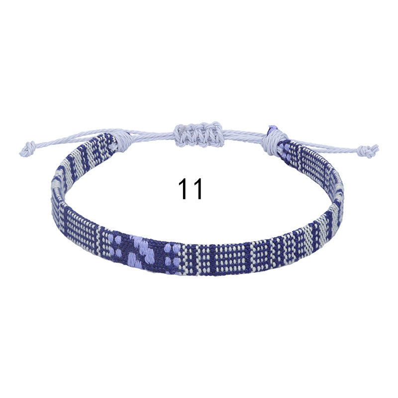 Style Cotton Linen Woven Fabric Carrying Bracelets