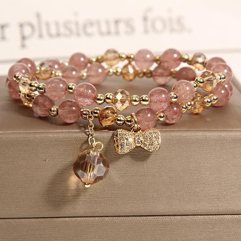 Women's Natural Garnet Crystal Jewelry Girlfriend Gifts Bracelets