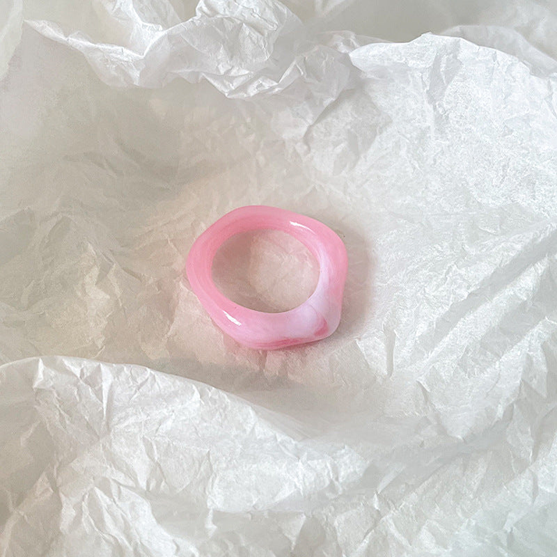 Resin Candy Color Cute Hand Jewelry Rings