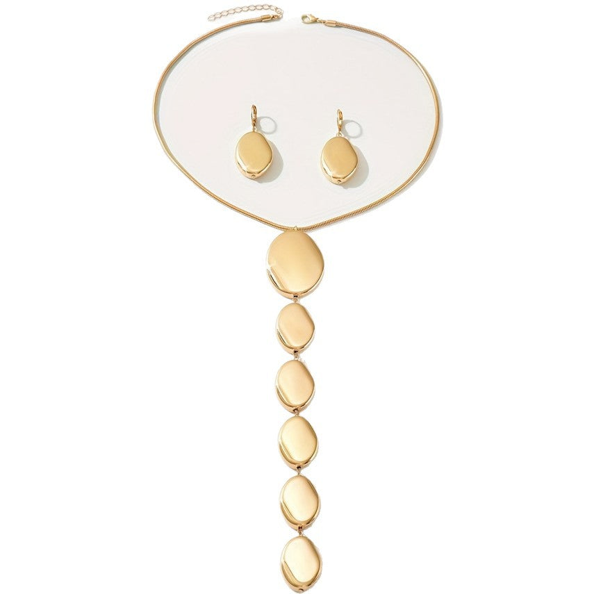 Vintage Sexy Oval Long Y-shaped Sweater Jewelry Set