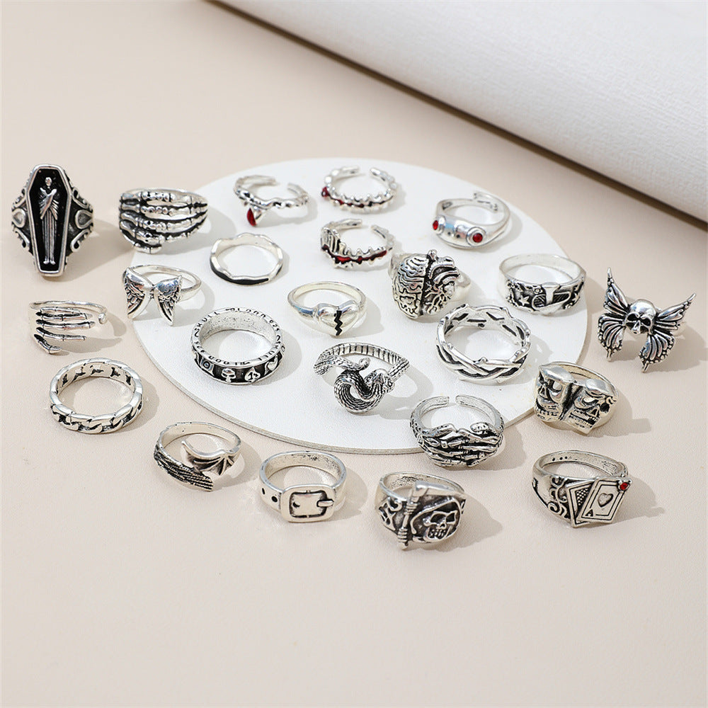 Crying Face Frog Organ Retro Alloy Rings