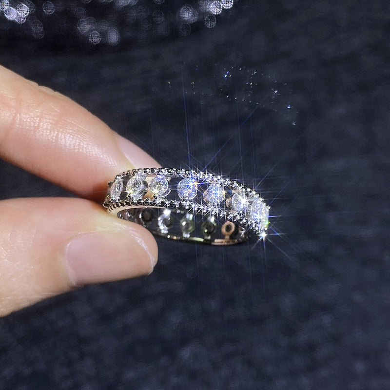 Women's Diamond Sterling Sier Moissanite Affordable Luxury Rings