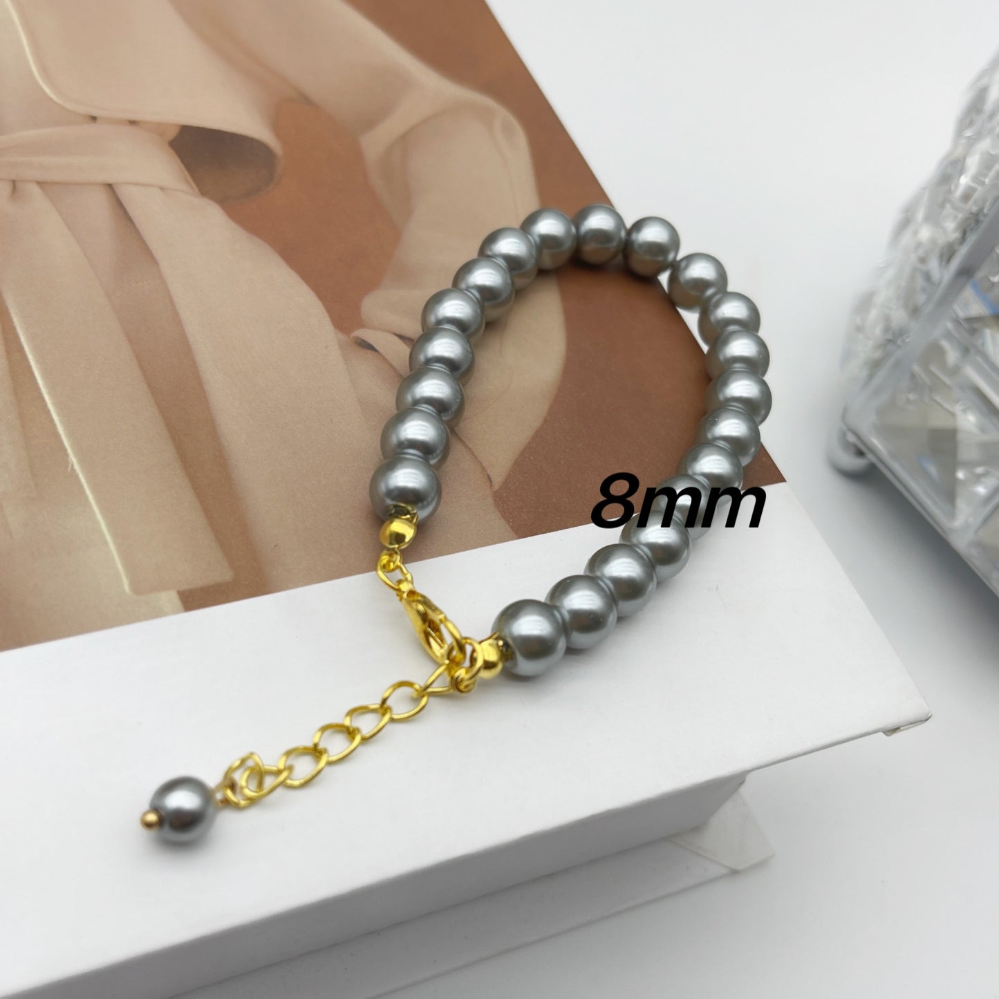 French Style Knot Pearl Female Bright Cream White Bracelets