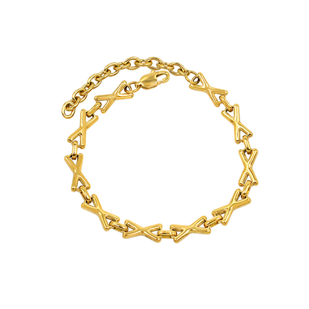 Trendy Stainless Gold Handmade Chain Waterproof Jewelry Set