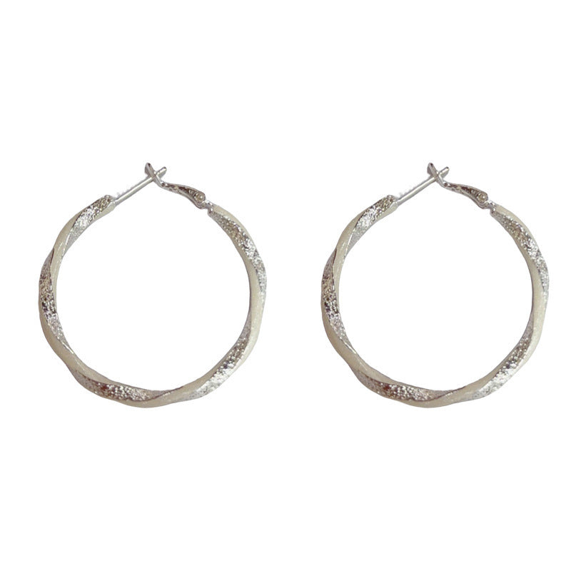 Unique Design Thick Sier Dripping Twisted Big Ear Exaggerated Personalized Earrings