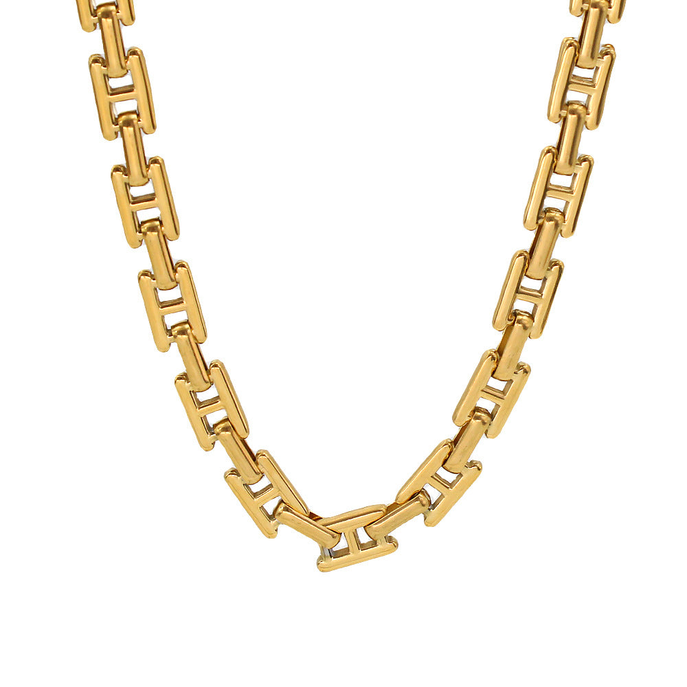 Trendy Stainless Gold Handmade Chain Waterproof Jewelry Set