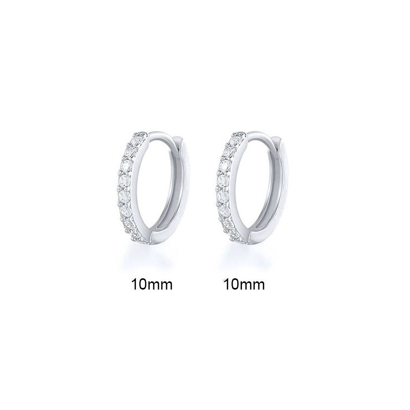 Women's Korean Style Simple Gang Drill Zircon Fresh Earrings