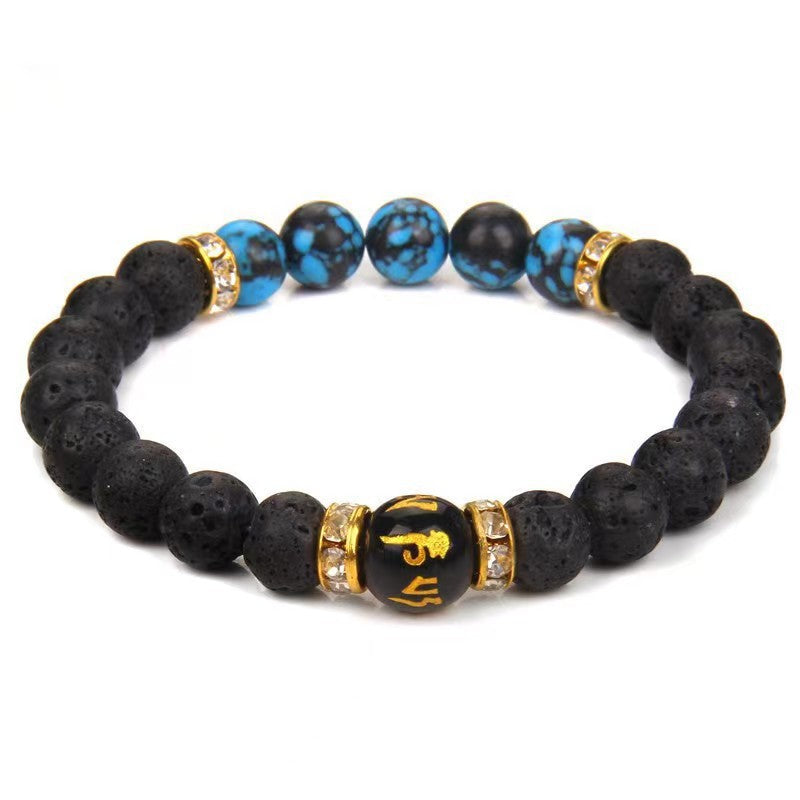 Women's Volcanic Stone Colorful Yoga Energy Six Bracelets