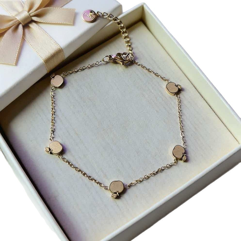 Steel Apple Pork Belly Exquisite Versatile Gold Double-sided Bracelets