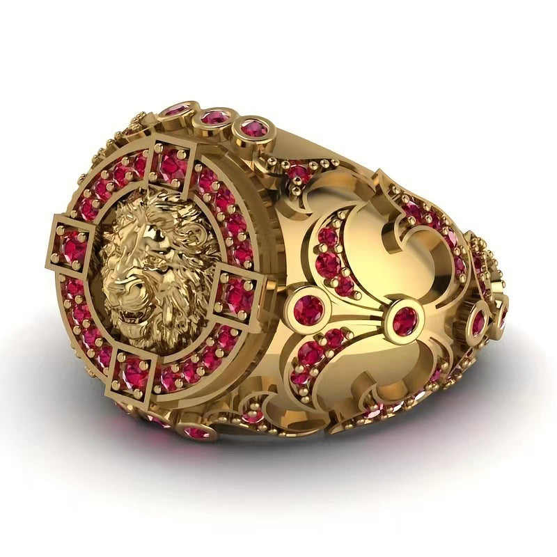 Men's Stylish Lion's Head Domineering Female Rings