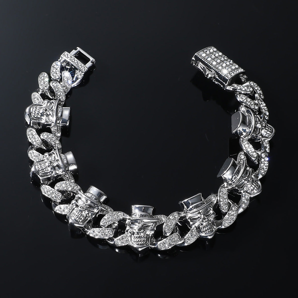 Men's Full Diamond Skull Head Cuban Link Necklaces