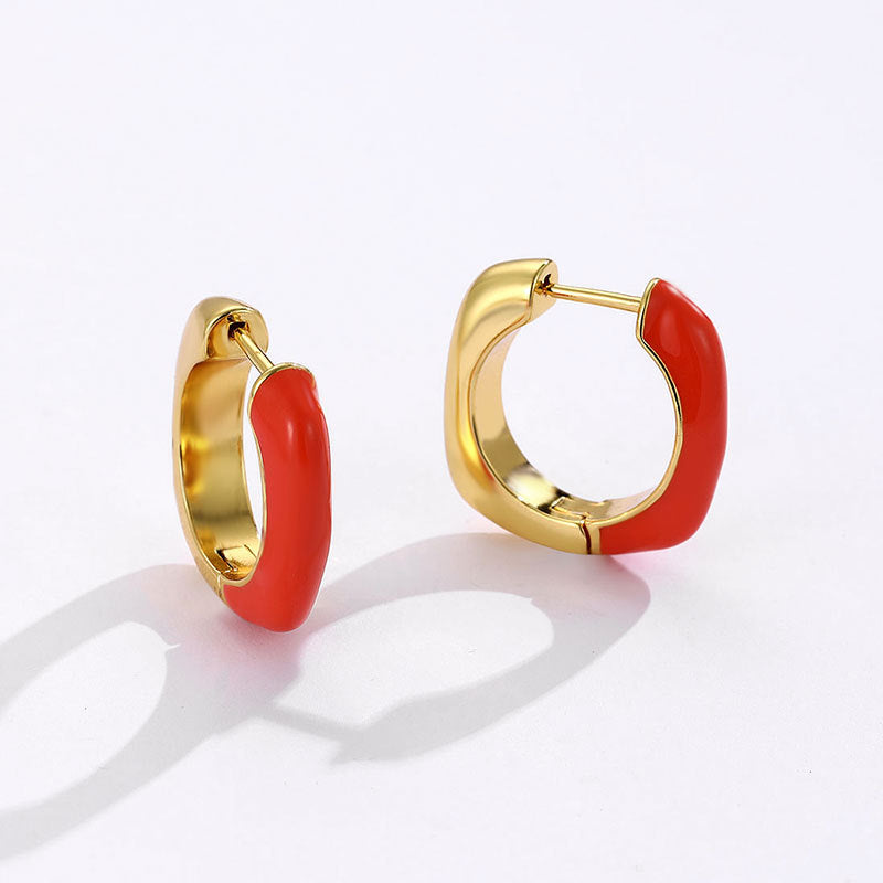 White Enamel Female Light Luxury Minority Design Advanced Sense Earrings