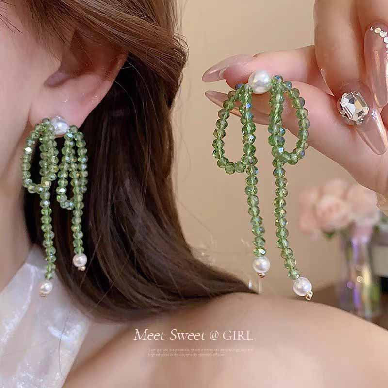 Crystal Bow Fresh Sweet Beaded Summer Rings