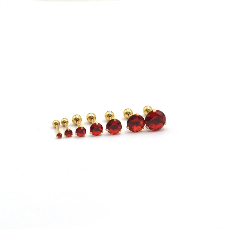 Steel Thread Ball Ear Bone Pin Earrings