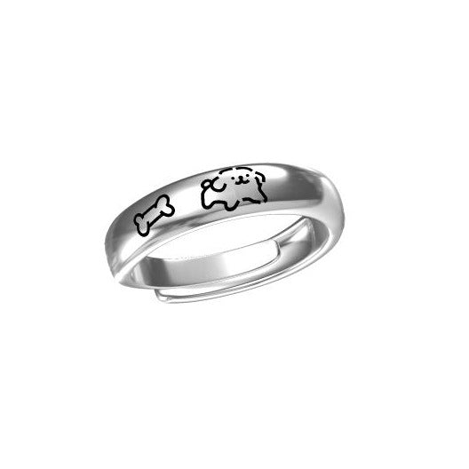 Kitty Couple Cute Cartoon Dried Minnows Rings