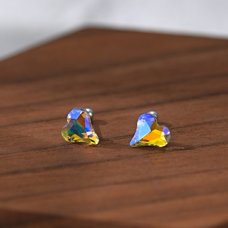 Women's Rhinestone Fashion Sweet Colorful Twist Screw Earrings