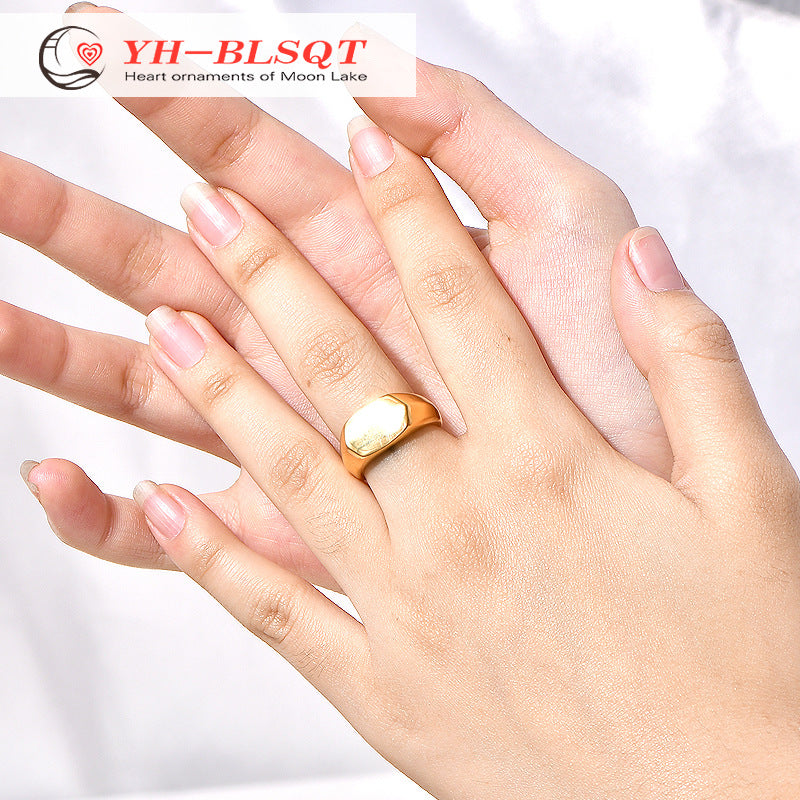 Nordic Light Luxury Simplicity Trendy Oval Flat Hot Rings