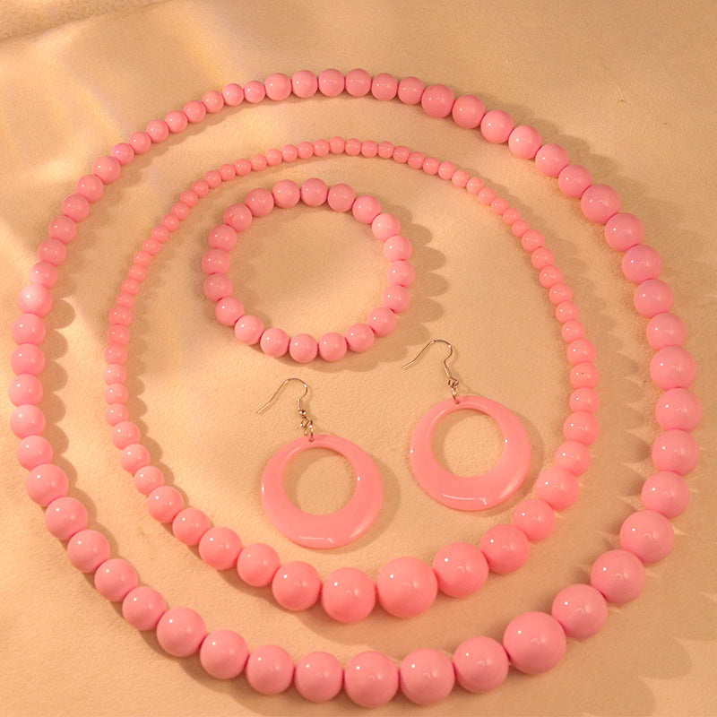 Women's Candy Color Size Beads Exaggerated Dopamine Necklaces