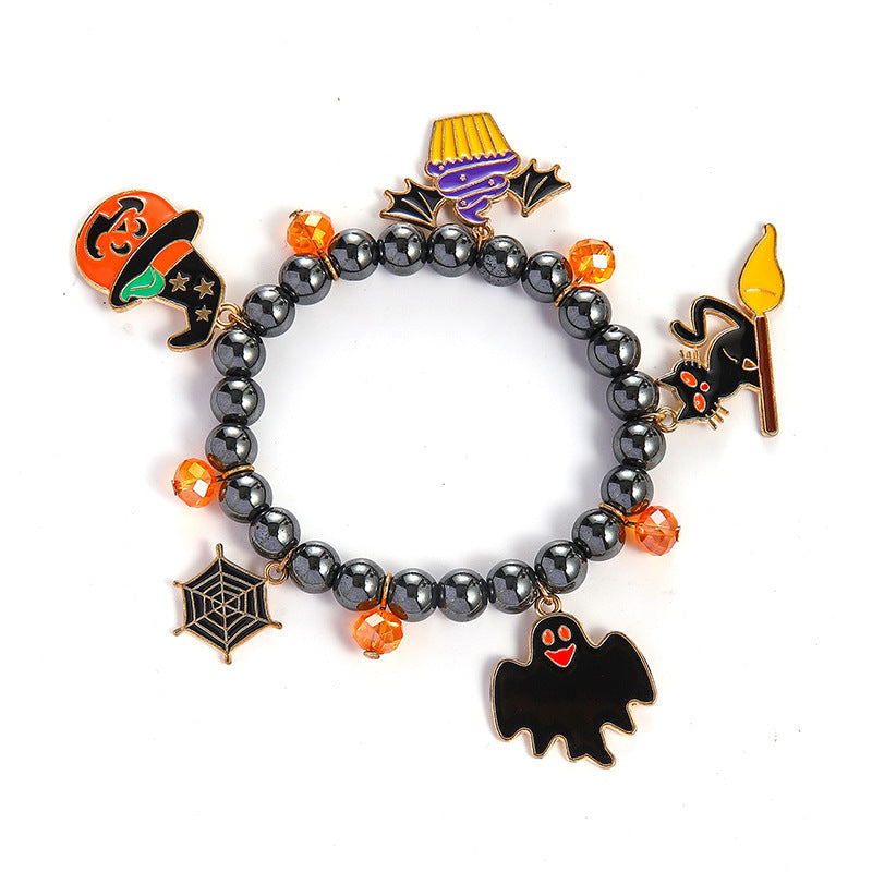 Charming Halloween Beaded Festival Pumpkin Ghost Bracelets