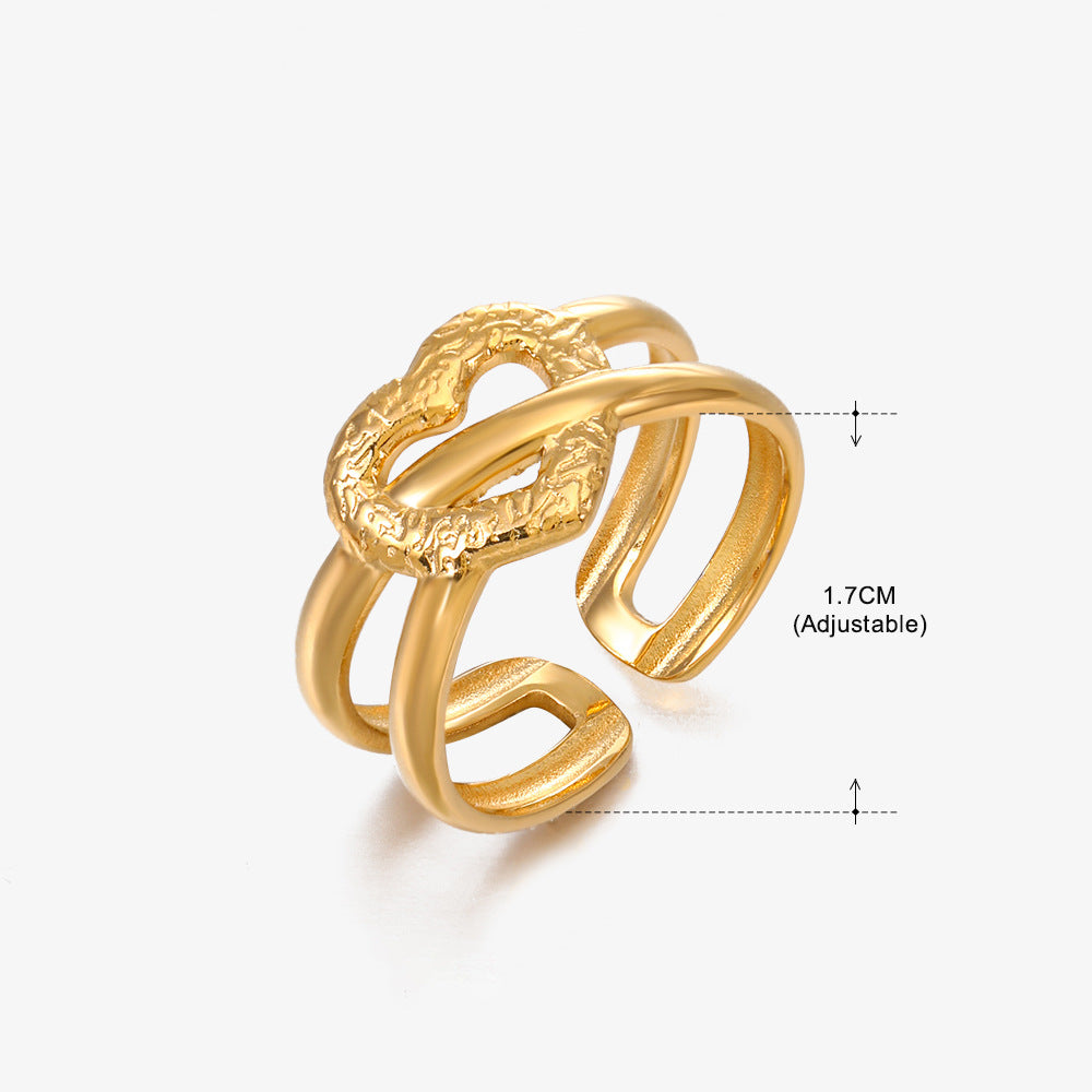 Women's Fashion Stainless Steel Love Heart-shaped Popular Rings