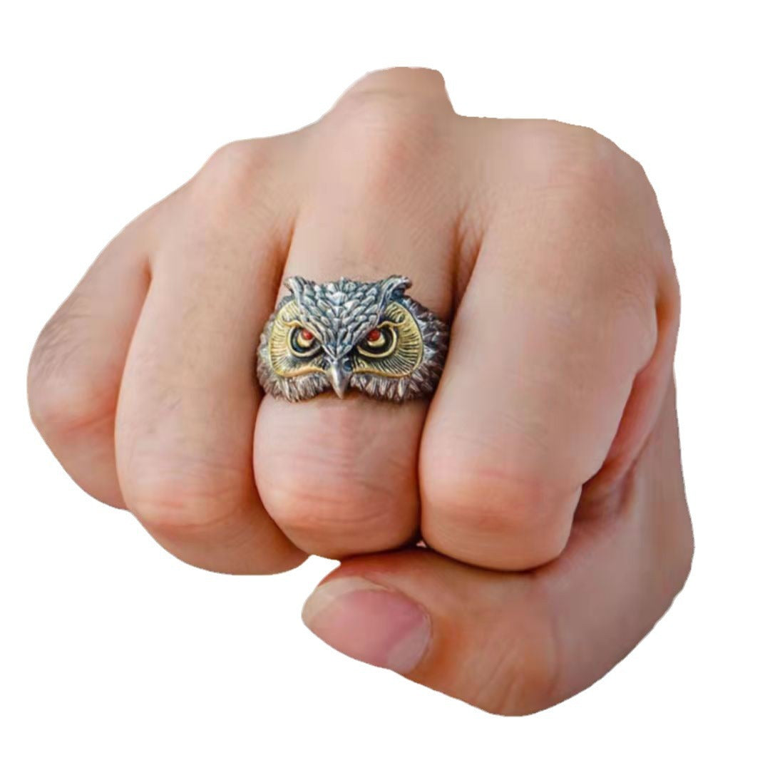 Personalized Retro Domineering Eagle Open Head Forefinger Rings