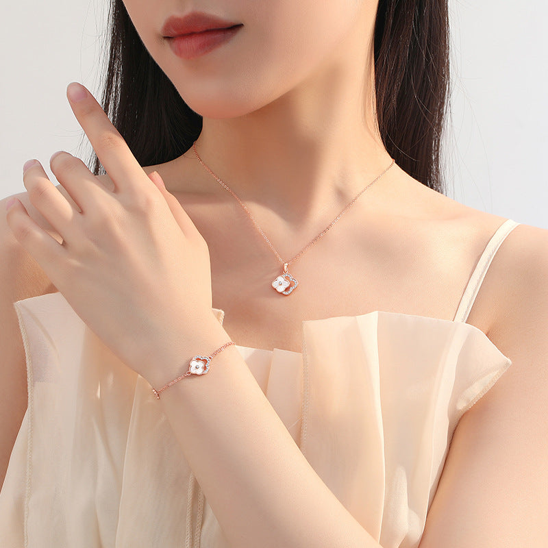 Summer Clover Sterling Sier Style Light Luxury Bracelets
