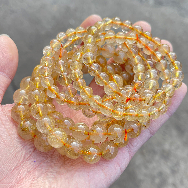 Jewelry Gold Rutilated Quartz Rutile Personality Single Bracelets