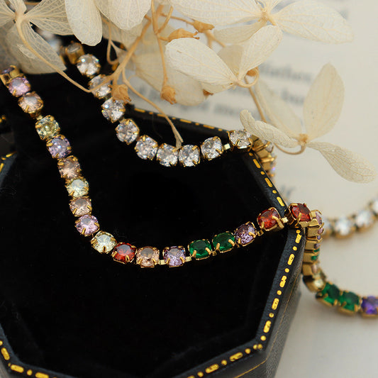 Women's Popular Light Luxury Colorful Rhinestone Zircon Bracelets