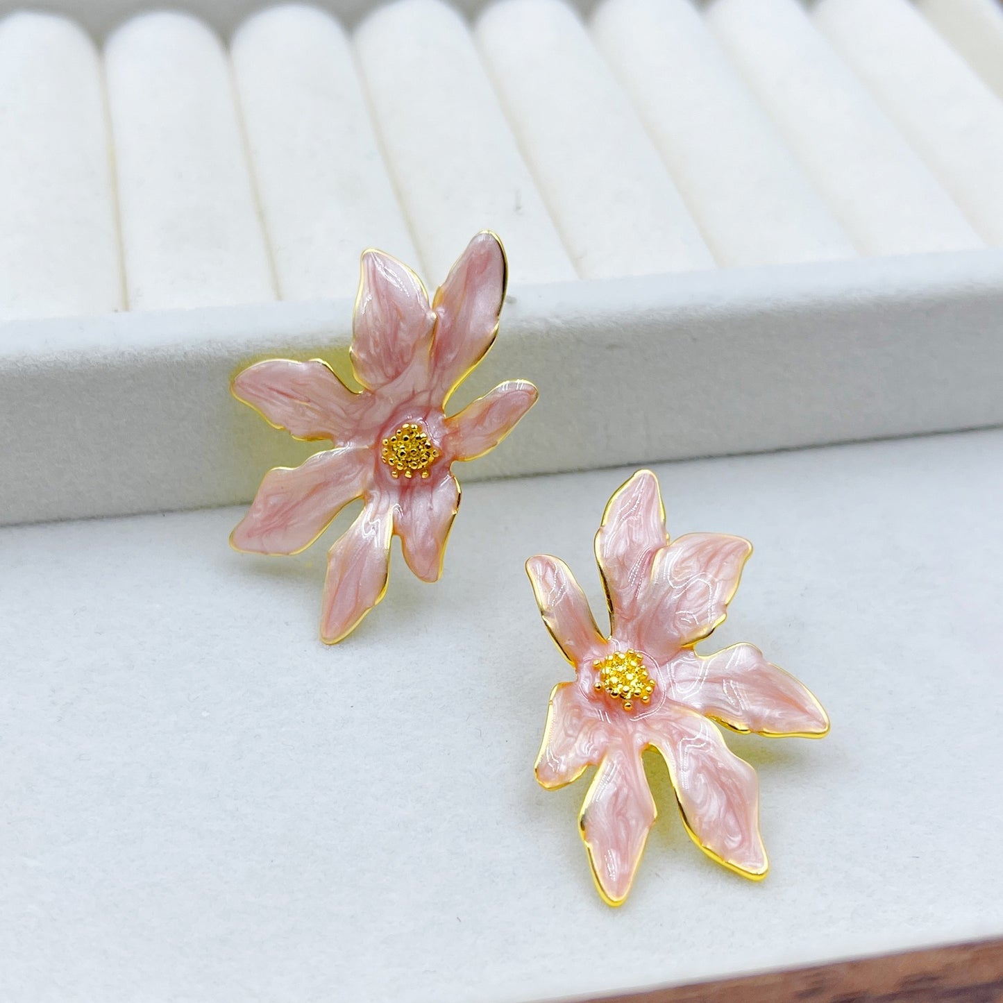 Women's French Flower Gradient Mori Style Enamel Glaze For Earrings