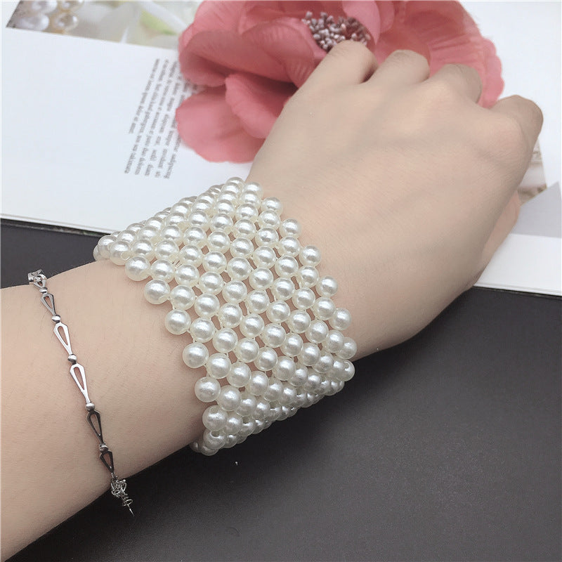 Durable Filament Handmade Imitation Pearl Ornament Bracelets