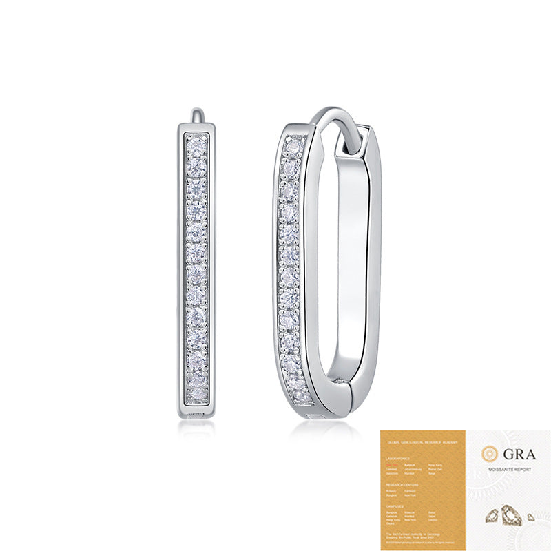 Sier Mood Moissanite Ear Live Broadcast Earrings