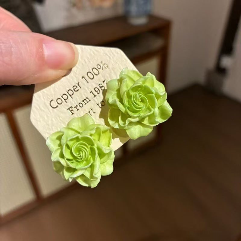 Rose Super Beautiful Light Luxury High-grade Stud Earrings