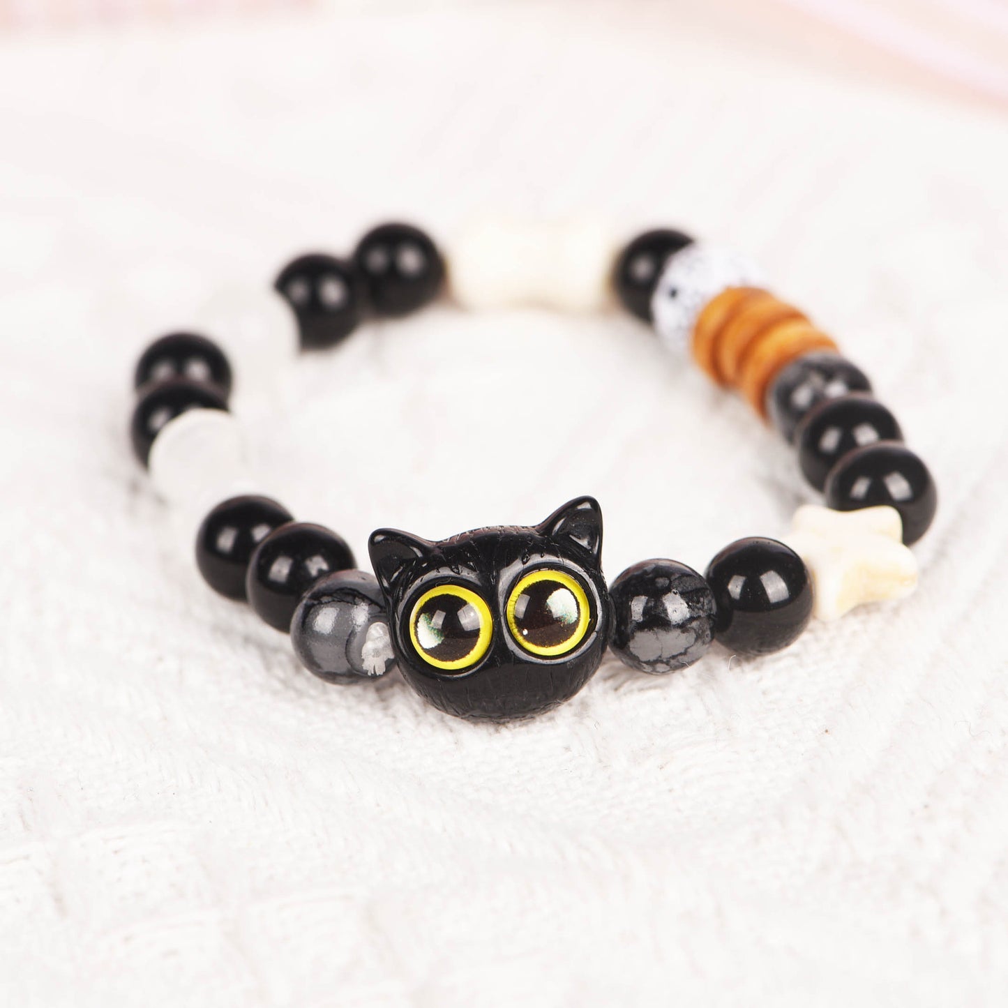 Cat Beaded Cute Elastic String Ceramic Bracelets